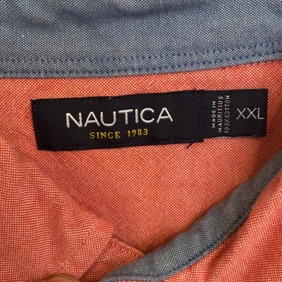 Mens XXL - Nautica button down - peach - Picture 2 of 4
